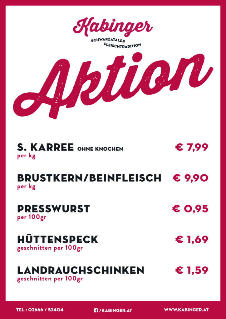 Aktionen bei Kabinger